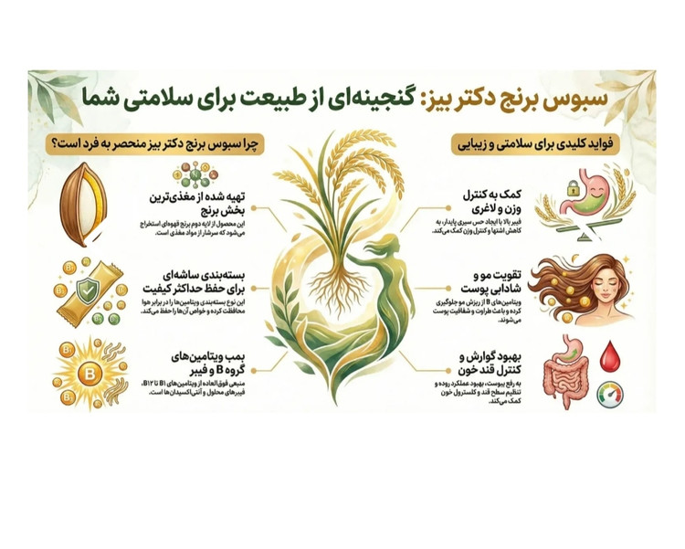 سبوس برنج قهوه ای برای چاقی صورت و بدن برند بین استارگیاهی بدون عوارض اصل و اورجینال